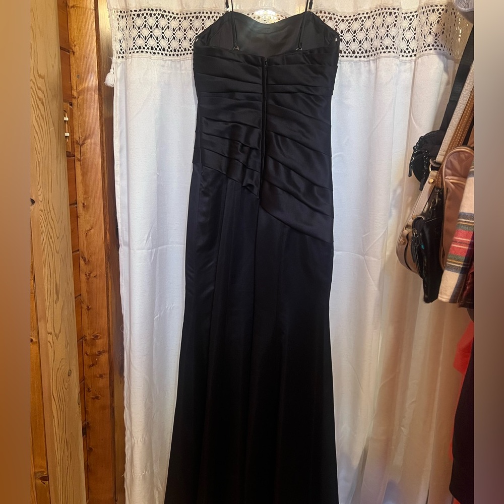 Elegant Black Satin Maxi Dress